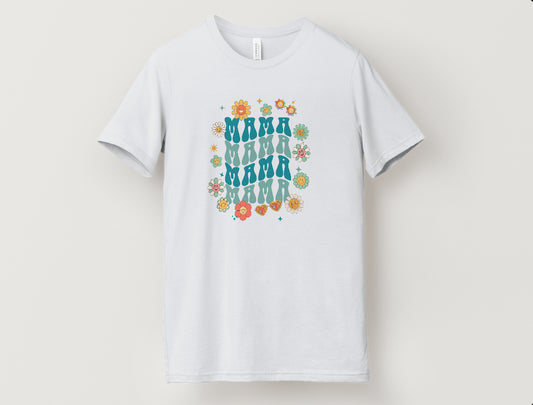 Retro Mama Graphic Tee ( blue ) digital design